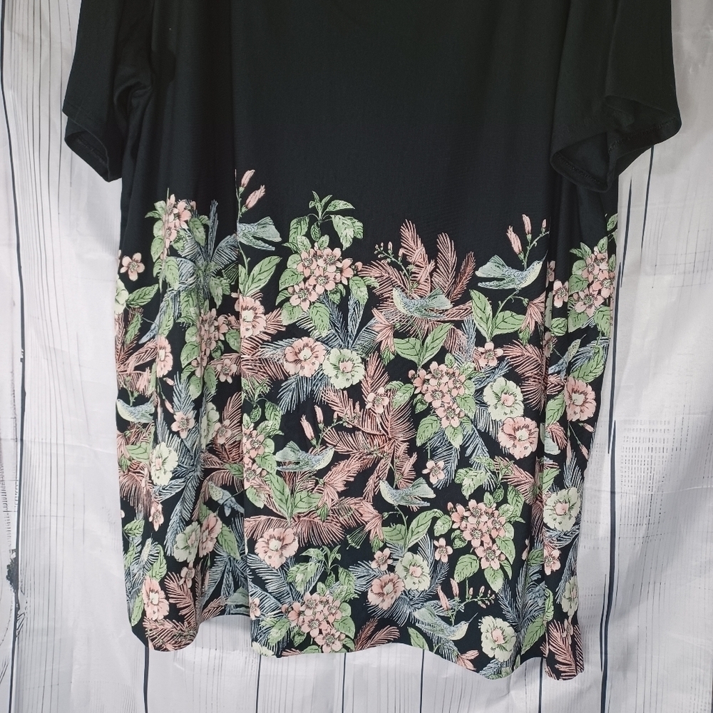 J.Jill Wearever Collection Square Neck Floral Casual Workwear Modest Top - Picture 3 of 12